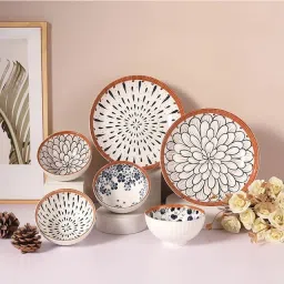 Pack of 6 Porcelain Japanese Ramen Porcelain Dinner Set With 4 Bowls,2 Plates for Home & Restaurants Dinner Set-image-10