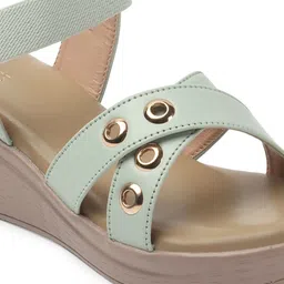 ICONICS Open Toe Wedge Heels With Ankle Loop image 3
