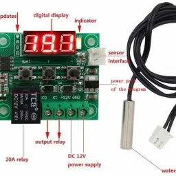 electrobot (5 Pcs) W1209 Digital Thermostat Temperature Sensor and Controller Electronic Hobby Kit image 2