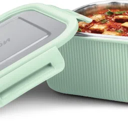 Cool Touch Square 1600 Microwave & Refrigerator Safe Stainless Steel Container 1 Containers Lunch Box-17