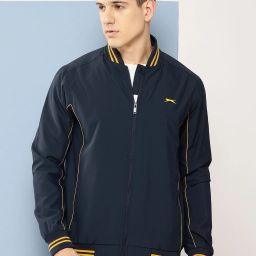Men Solid Bomber Jacket-image-72