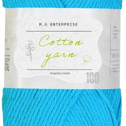 Cotton Delight Neon Blue 100 gms 100% Cotton Ball Hand knitting Cotton Yarn-image-56