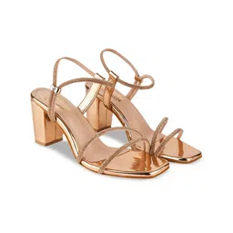 Shoetopia Embellished Party Block Heels With Backstrap image 5