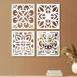 homscape (Set of 4) Royal Arabic Wooden Mirror Wall Art-picture-8