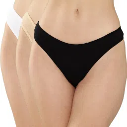 Pack of 3 Women Thong Black, White, Beige Panty-image-91