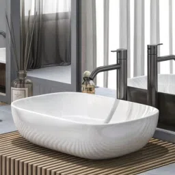 Premium Ceramic Wash(White) with Waste Pipe & Coupling set RJ-WHITE Table Top Basin-image-18