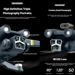 aeriosky M3+ MAX DRONE - Ultimate Foldable Brushless Drone with HD Camera Drone image 2
