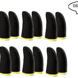 Mobile Phone Gaming Anti-Sweat Breathable Thumb| 08 Pair,Yellow Finger Sleeve-picture-14