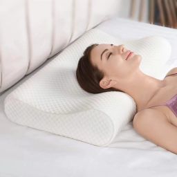 Cervical Contour Memory Stomache / Side Sleepers / Anti-Snoring Memory Foam Geometric Orthopaedic Pillow Pack of 1-19