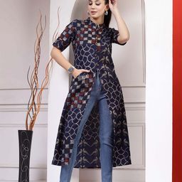 Get Glamr Printed Longline Button Shrug image 5