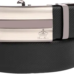 Men Formal, Party, Evening Black Genuine Leather Reversible Belt-image-4
