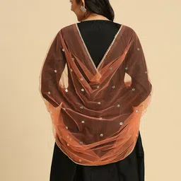 Dupatta Bazaar Embellished Sequinned Net Dupatta image 3