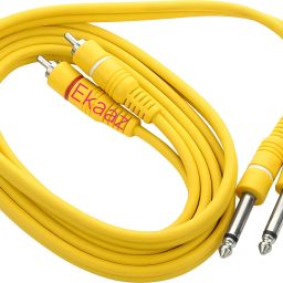 CLATE TV-out Cable 6ft-TS Dual 1/4 inch Mono Male Jack to Dual RCA Male Audio Cable-image-47