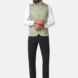 TAHVO Ethnic Motifs Printed Nehru Jacket image 4