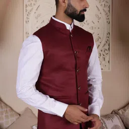 Lightpole Woven Nehru Jacket image 4