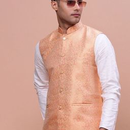 SHOWOFF Woven-Design Slim-Fit Nehru Jacket-51