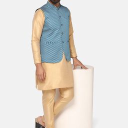 TAHVO Printed Mandarin Collar Nehru Jacket image 5