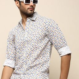 INVICTUS Geometric Printed Club Slim Fit Cotton Casual Shirt-22