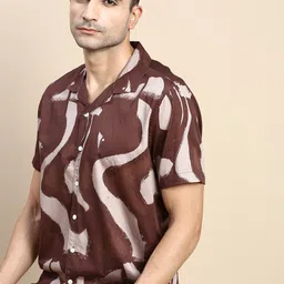 INVICTUS Men Club Abstract Printed Slim Fit Cotton Casual Shirt-image-10