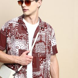 INVICTUS Club Slim Fit Ethnic Motifs Printed Cotton Casual Shirt-image-101