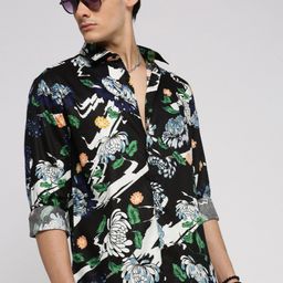 SHOWOFF Standard Slim Fit Floral Printed Cotton Casual Shirt-picture-3