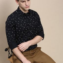 INVICTUS Sport Slim Fit Micro Ditsy Printed Cotton Casual Shirt-image-94