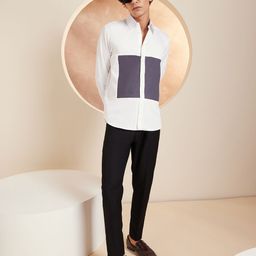 DENNISON Smart Colourblocked Cotton Casual Shirt-image-64