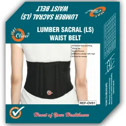 Lumbo Sacral (L.S Belt) Corset- Back Pain Belt Waist Support (BLACK) Back / Lumbar Support-11