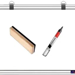 Non Magnetic Plastic Melamine Slate 1X1.5 Ft, Double-Sided Writing Chalkboard & Whiteboard, Combo of 3 Items Whiteboards-12