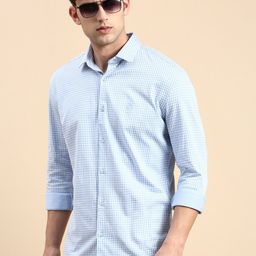 SHOWOFF Men Grid Tattersall Checked Cotton Comfort Slim Fit Opaque Casual Shirt-image-49