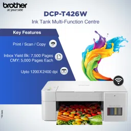 brother DCP-T426W Multi-function WiFi Color Ink Tank Printer (Borderless Printing) for Home Usage image 4