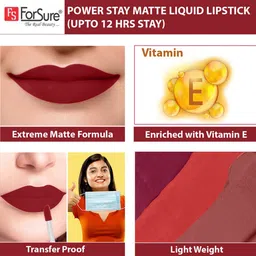 ForSure Set Of 3 Power Stay Matte Non-Transfer Waterproof Liquid Lipstick - 5ml Each image 4