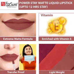 ForSure Set Of 3 Power Stay Matte Non-Transfer Waterproof Liquid Lipstick - 5ml Each image 5