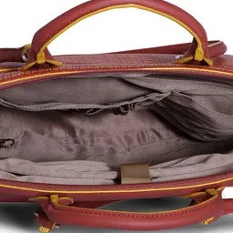 EUME Red Printed Oversized Structured Shoulder Bag image 2