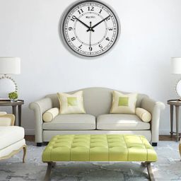 olive tree Silver Round 8 Inches Plastic Table Clock-picture-23
