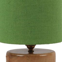 Devansh Green Jute Table lamp with Wood Natural Base & Shade image 4