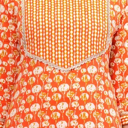 KALINI Abstract Printed Pure Cotton Kurta With Trouser & Dupatta image 4