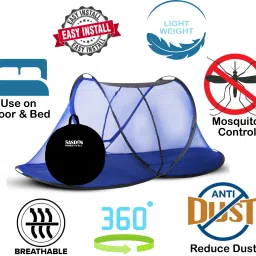 sasdan Polyester Adults Washable Verticle Zip Mosquito Net - L,B,H (7 x 7 x 4.6 ft) with High-Quality Zip Mosquito Net image 3