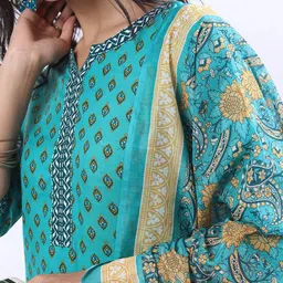 KETCH Ethnic Motifs Printed Kurta with Palazzos & Dupatta image 2