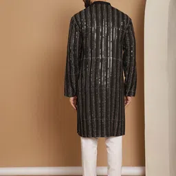 Anouk Embroidered Regular Sequinned Pure Cotton Kurta & Churidar image 3