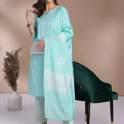 Anouk Embroidered Regular Thread Work Straight Kurta with Trousers & Dupatta-picture-15