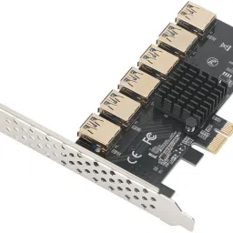 microware PCI-E Riser Card 1 to 6 Multiplier Hub PCI Express Card fit Mining GDDR6X 1 GB NVIDIA Chipset 64 bit 1 MHz Graphics Card image 3