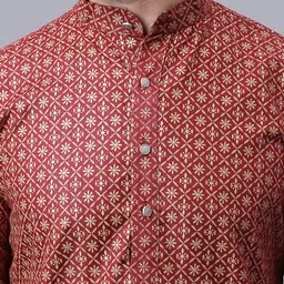 SOJANYA Men Ethnic Motifs Printed Regular Kurta With Pyjamas & Nehru Jacket image 4