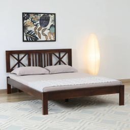 woodsworth from pepperfry Kenzo Sheesham Wood King Size Bed In Provincial Teak Finish With Headboard-picture-1