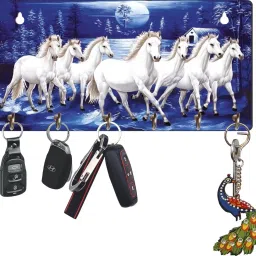 Wooden Rectangular 7 Horse Key Holders For Decor Wood Key Holder-picture-26