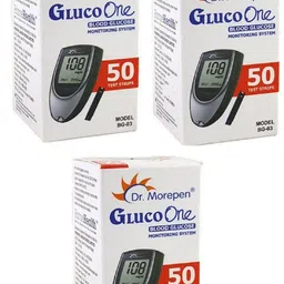 dr. morepen BG-03 50 STRIP PACK OF 3 150 Glucometer Strips Glucometer-picture-1