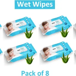 Pack of 8 Wet Wipes (72 leaf each) With Cap Wipes with Lid WIP48.4-11