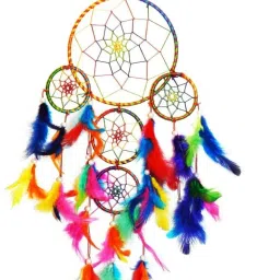 Dream Catcher Traditional Indian wall Art for Bedrooms, Home Wall, Hanging Design pack of 1 55 cm MULTICOLOR Feather Dream Catcher-image-22