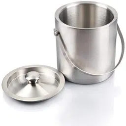 finality 1 L Steel Double Walled Ice Bucket with Lid and Ice Tong, Keeps Ice Cold for 6 h Ice Bucket image 2