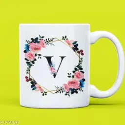 Letter V Name Printed Ceramic Birthday Anniversary Return Gift Best Gift For You Ceramic Coffee Mug-image-20